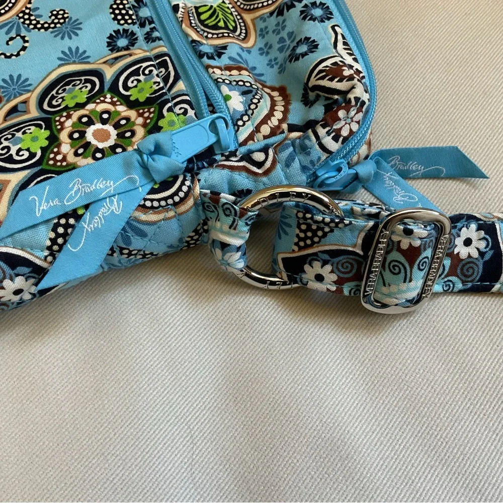 Vera Bradley Mailbag Bali Blue with Small Hand Crafted Cosmetic/Pencil Pouch** - Picture 13 of 16